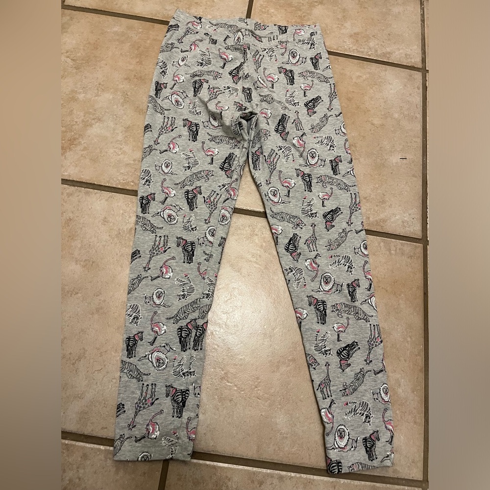 Girls spotted zebra zoo animal gray leggings